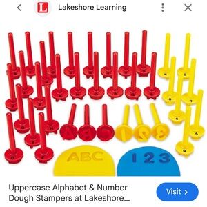 Lakeshore Uppercase Alphabet & Number Dough Stampers